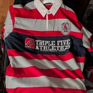 Triple Five Soul Rugby Vibrant Red and Subtle Gray Apparel XL